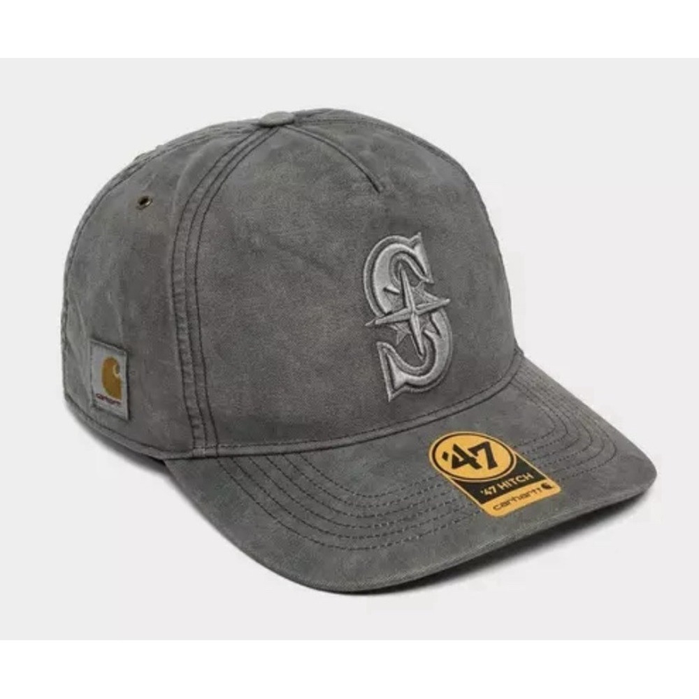 '47 X Carhartt Seattle Mariners MLB Hitch Adjustable Snapback Hat Gray Workwear